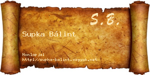 Supka Bálint névjegykártya